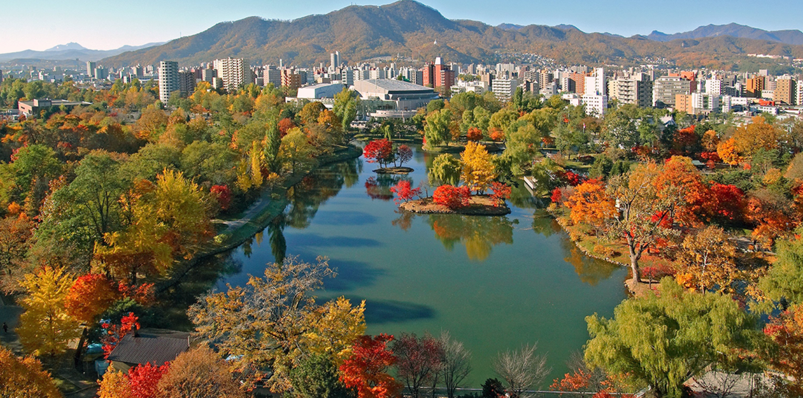 中島公園と豊平川沿いの朝の散歩道